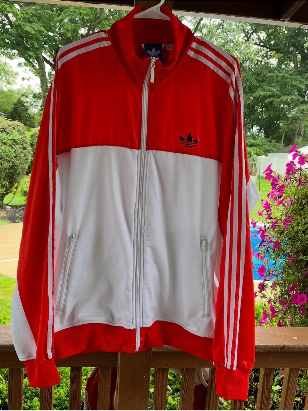Adidas Originals W42360 Track Jacket Men’s 2XL Red White Trefoil 3 Stripe 2011